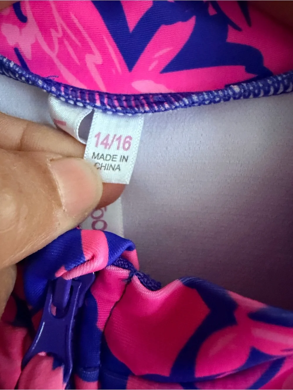 Limited Too Pink & Purple Floral Long-Sleeve Rashguard